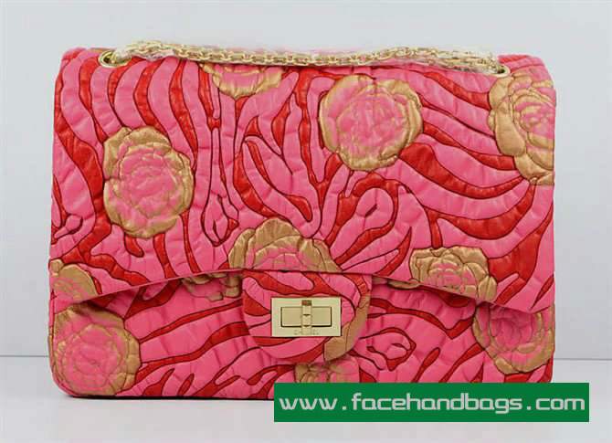 Chanel 2.55 Rose Handbag 50146 Gold Hardware-Pink Gold
